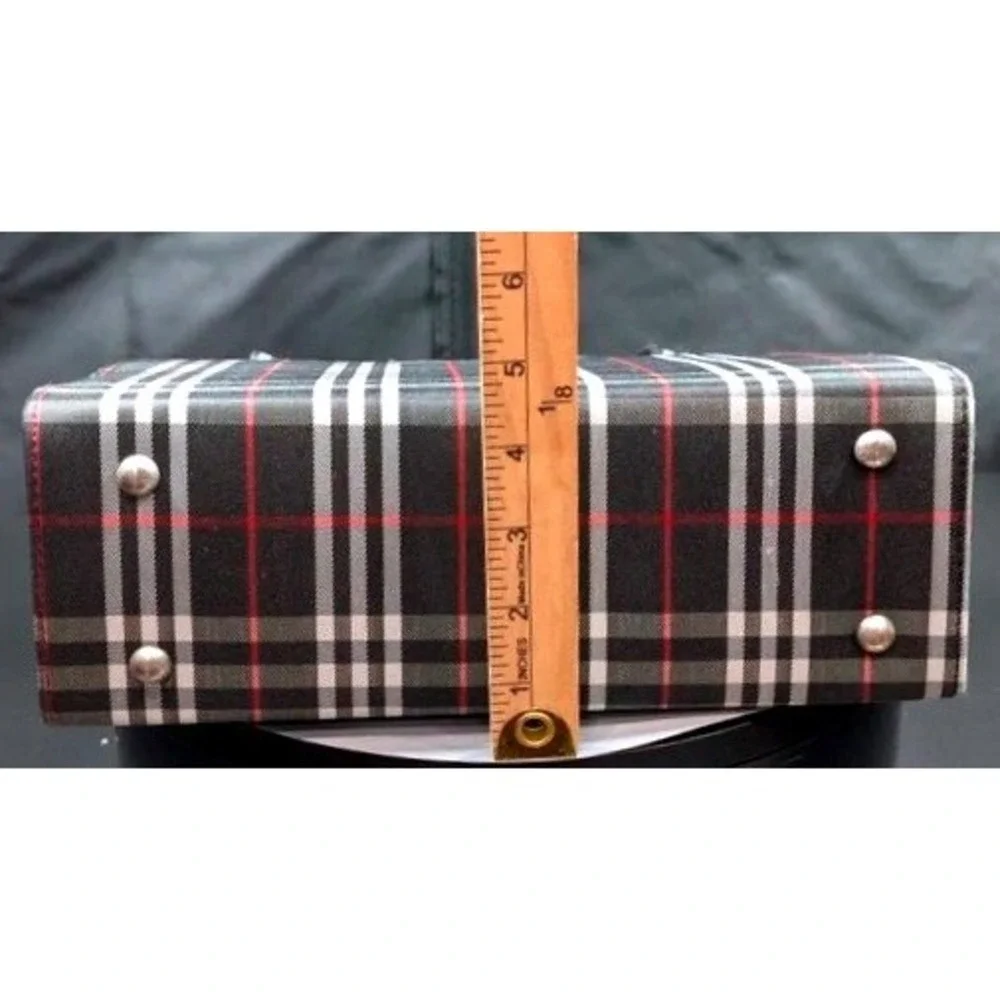 Kate Spade New York Tartan Plaid Tote Bag Shoulder Purse Leopard Lining~Vintage